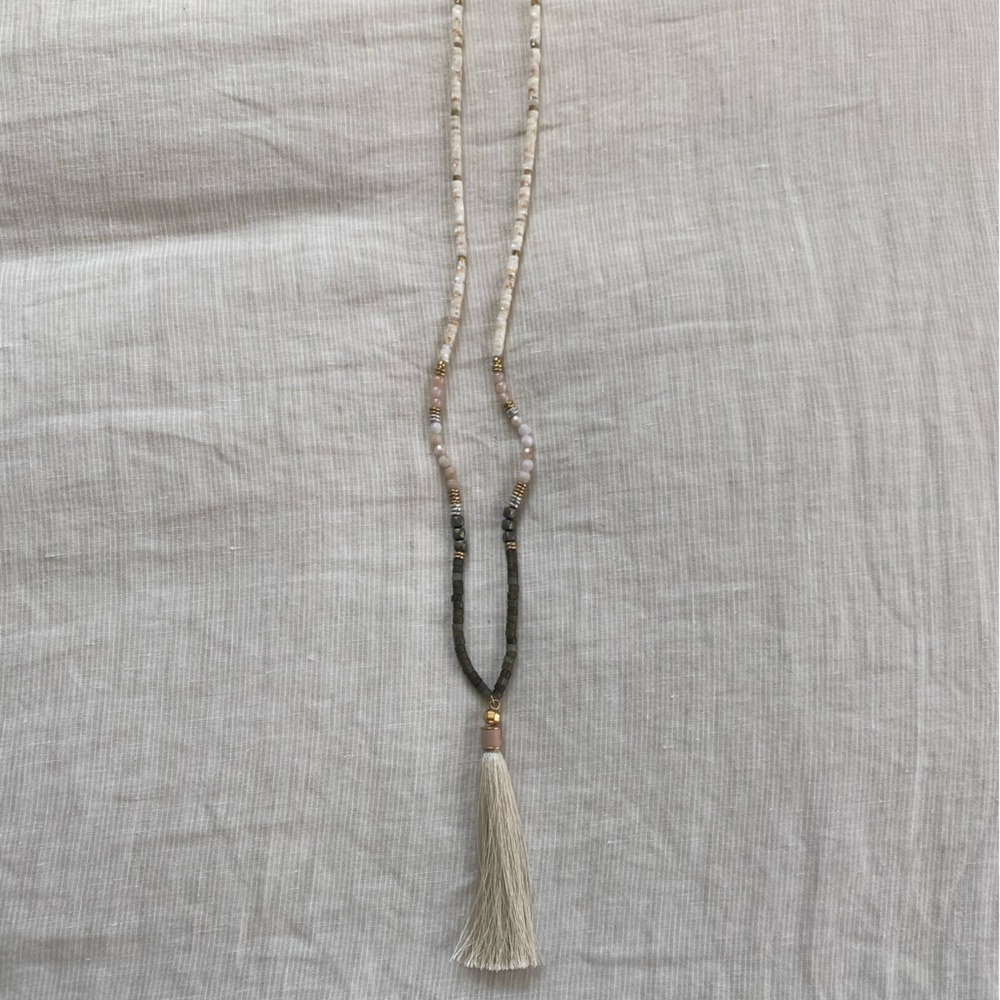 Stella & Dot Fringe + mixed stone bead necklace